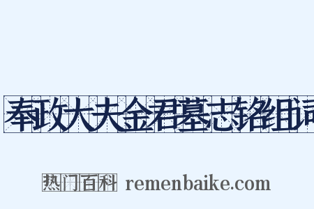 奉政大夫金君墓志铭组词是什么意思的图片